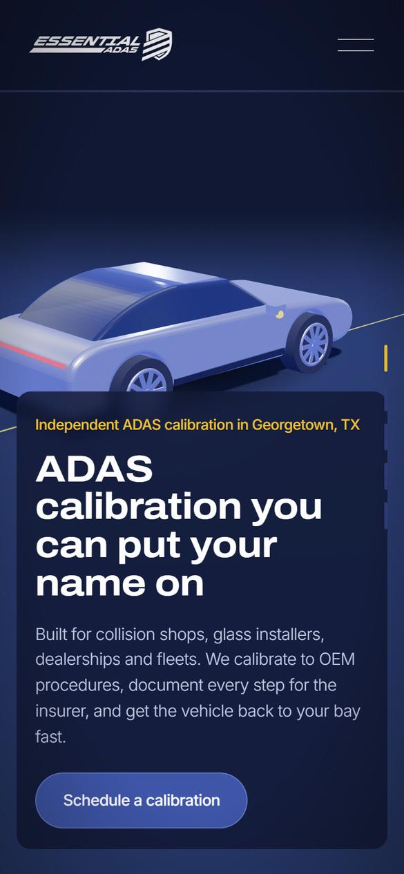 Essential ADAS on a phone, home screen